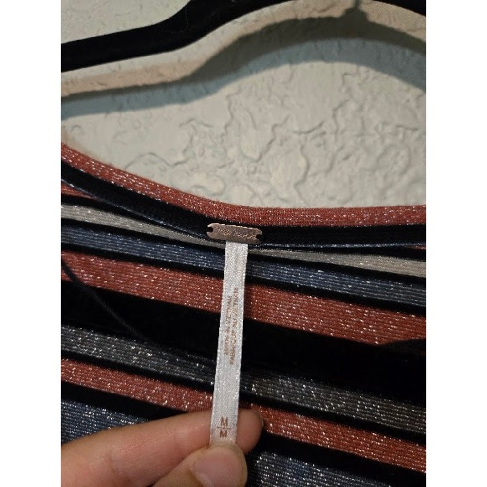 Free People Striped Top Womens Medium Multicolor - Picture 2 of 2
